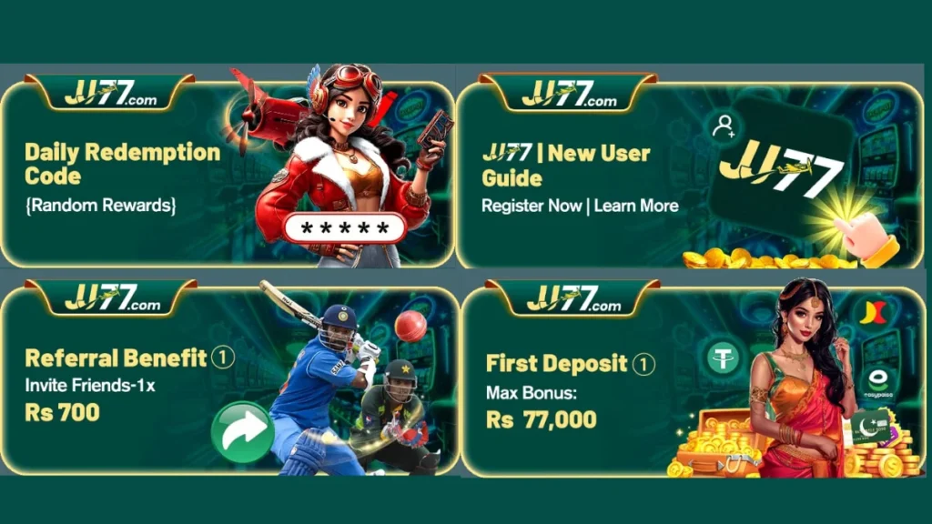 banners of bonuses in JJ77 Online