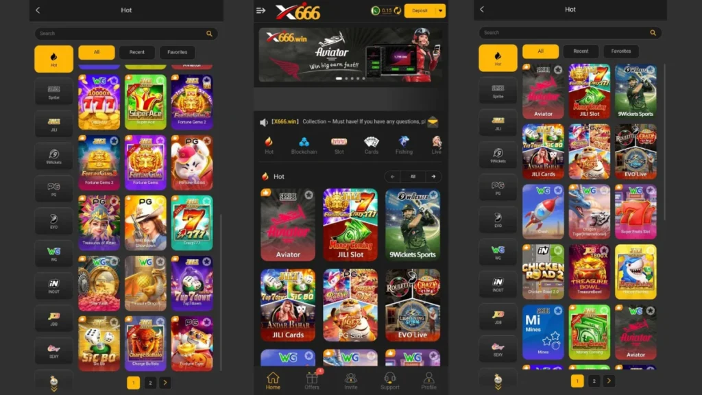 Screenshots of games in x666 Game APK